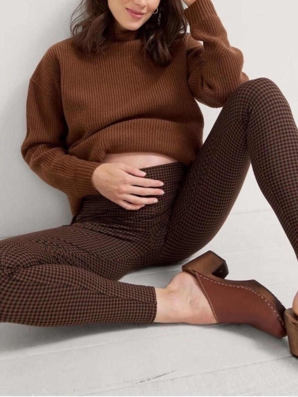 NWOT HATCH Before/During/After Houndstooth High-Rise Leggings